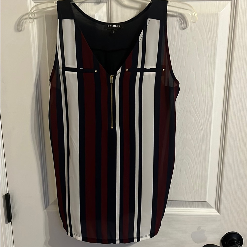 Express Women's Striped Tank Top - Red, White, and Blue